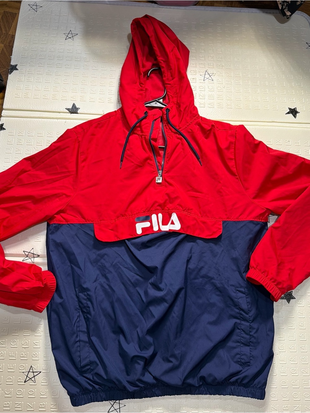 FILA Red & Navy Hooded Windbreaker Jacket